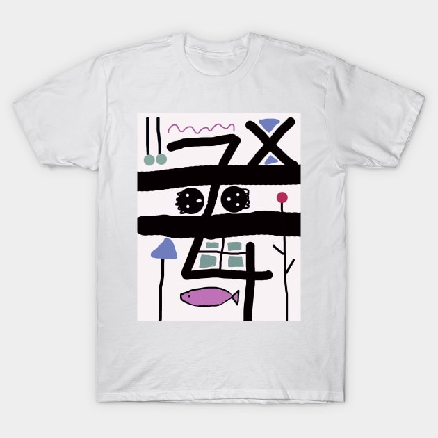 Kids Lying Sideways Stick Figure T-Shirt by Eigo Wild